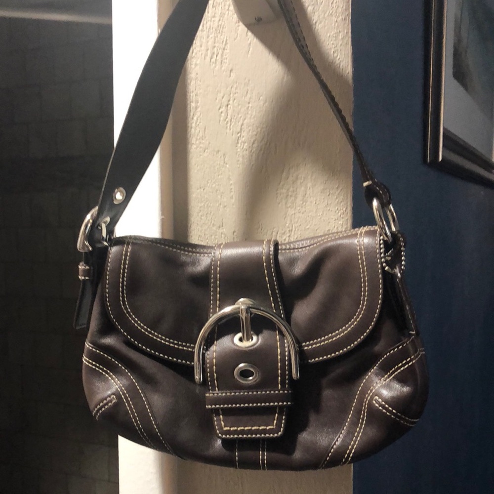 Coach leather small handbag gently used